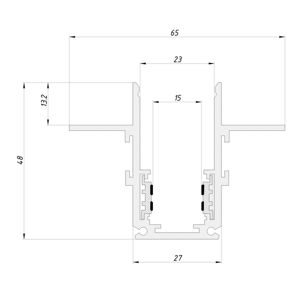 Магнитный трековый шинопровод OLEDIM OL02 48V встраиваемый черный 2м 7771002 фото