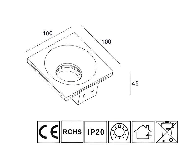 Точечный светильник OLEDIM TS1 GYPSUM GU10 IP20 7771267 фото