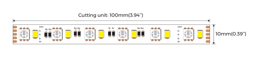 LED стрічка OLEDIM PS-2835-120-IP20-16.8W-RGB+6500К-24V 7771278 фото