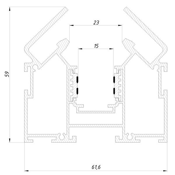 Магнитный трековый шинопровод OLEDIM OL31 48V для натяжного потолка (гарпун) 1м 7771008 фото