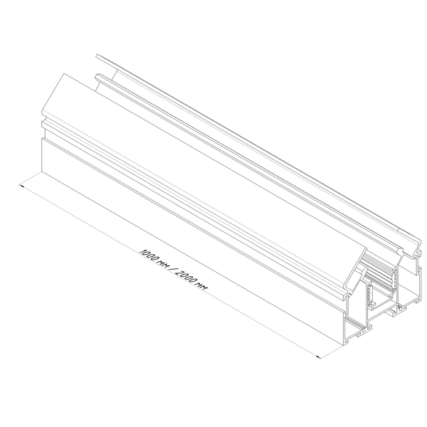 Магнитный трековый шинопровод OLEDIM OL31 48V для натяжного потолка (гарпун) 1м 7771008 фото